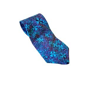 Molecular Expressions by Stonehenge Vitamin B1 Thiamine Silk Abstract Tie Blue